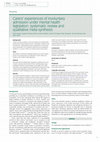 Research paper thumbnail of Carers' experiences of involuntary admission under mental health legislation: systematic review and qualitative meta-synthesis