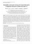 Heritability and Genetic Advance for Grain Yield and its Component Characters in Maize (<i>Zea </i><i>M</i><i>ays </i>L.) Cover Page