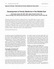 Research paper thumbnail of Development of family medicine in the middle East