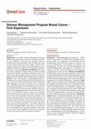 Research paper thumbnail of Disease Management Program Breast Cancer – First Experience