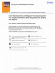 Child Development and Migrant Transnationalism: The Health of Children Who Stay Behind in Ghana and Nigeria Cover Page