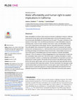 Research paper thumbnail of Water affordability and human right to water implications in California