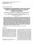 Development and optimization of hairy root culture systems in Withania somnifera (L.) Dunal for withaferin-A production Cover Page