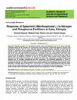 Research paper thumbnail of Response of Spearmint (Menthaspicata L.) to Nitrogen and Phosphorus Fertilizers at Koka, Ethiopia