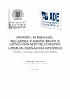 Propuesta de mejora del procedimiento administrativo de autorización de establecimientos comerciales de grandes superficies Cover Page