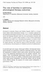 Research paper thumbnail of The role of families in optimizing phonological therapy outcomes