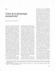 Research paper thumbnail of Crítica de la antropología perspectivista