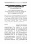 Research paper thumbnail of Politik Pembangunan Ekonomi di Malaysia: Analisis Terhadap Islam Hadari