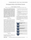 Research paper thumbnail of Investigation Study on Geo-Polymer Concrete