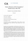 Nation, Ethnicity, and the Geography of British Fiction, 1880-1940 Cover Page