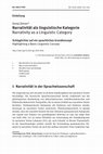 Research paper thumbnail of Narrativität als linguistische Kategorie