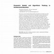 Research paper thumbnail of Parametric Models and Algorithmic Thinking in Architectural Education