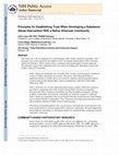 Research paper thumbnail of Principles for Establishing Trust When Developing a Substance Abuse Intervention With a Native American Community