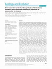 Research paper thumbnail of Environmental context and magnitude of disturbance influence trait-mediated community responses to wastewater in streams