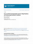 Research paper thumbnail of Examining English Learners’ College Readiness and Postsecondary Enrollment in California