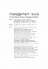 management revue The International Review of Management Studies Cover Page