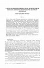 Research paper thumbnail of A Critical Analysis Of REDD+ Legal Architecture In Reducing Emissions From Forestry Sectors In Indonesian