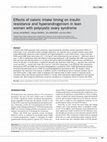 Effects of caloric intake timing on insulin resistance and hyperandrogenism in lean women with polycystic ovary syndrome Cover Page