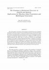 Research paper thumbnail of The grammar of relational processes in English and Spanish: implications for machine-aided translation and multilingual generation