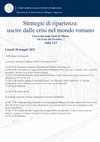 Research paper thumbnail of Strategie di ripartenza: uscire dalle crisi nel mondo romano