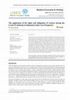 Research paper thumbnail of The application of the rights and obligations of workers during the Covid-19 outbreak in Indonesia