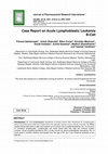 Research paper thumbnail of Case Report on Acute Lymphoblastic Leukemia B-Cell