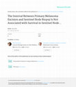 Research paper thumbnail of The interval between primary melanoma excision and sentinel node biopsy is not associated with survival in sentinel node positive patients - An EORTC Melanoma Group study