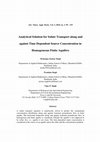 Research paper thumbnail of Analytical Solution for Solute Transport Along and Against Time Dependent Source Concentration In Homogeneous Finite Aquifers