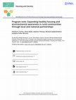 Research paper thumbnail of Program note: Expanding healthy housing and environmental awareness in rural communities through local and national partnerships