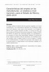 Research paper thumbnail of Características del empleo en las manufacturas: un análisis a nivel nacional y para el Estado de México, 2005-2019