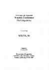 Western Conference On Linguistics Volume Nine WECOL96 Cover Page