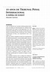 15 anos de Tribunal Penal Internacional: à espera de Godot Cover Page