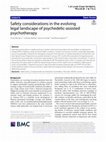 Safety considerations in the evolving legal landscape of psychedelic-assisted psychotherapy Cover Page