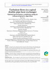 Research paper thumbnail of Turbulent flows in a spiral double-pipe heat exchanger