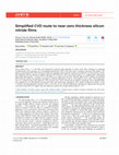 Research paper thumbnail of Simplified CVD route to near-zero thickness silicon nitride films