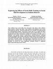 Exploring the effects of social skills training on social skill development on student behavior Cover Page