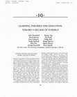 Learning Theories and Education: Towards a decade of synergy Cover Page