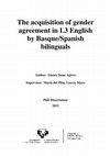 Gender agreement in L3 English by Basque/Spanish bilinguals Cover Page