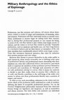 Research paper thumbnail of Military Anthropology and the Ethics of Espionage