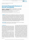 Research paper thumbnail of Automated Responsible Disclosure of Security Vulnerabilities