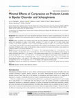 Research paper thumbnail of Minimal Effects of Cariprazine on Prolactin Levels in Bipolar Disorder and Schizophrenia