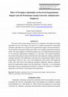 Effect of Workplace Spirituality on Perceived Organizational Support and Job Performance among University Administrative Employees Cover Page