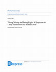 Research paper thumbnail of Being Wrong and Being Right: A Response to Larry Rasmussen and Robin Lovin