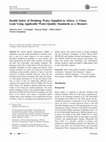 Research paper thumbnail of Health Safety of Drinking Water Supplied in Africa: A Closer Look Using Applicable Water-Quality Standards as a Measure