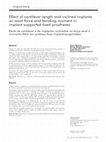 Research paper thumbnail of Effect of cantilever length and inclined implants on axial force and bending moment in implant-supported fixed prostheses