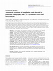 Research paper thumbnail of Anatomical variations of mandibular canal detected by panoramic radiography and computed tomography: a systematic review and meta-analysis