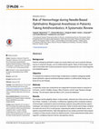 Research paper thumbnail of Risk of Hemorrhage during Needle-Based Ophthalmic Regional Anesthesia in Patients Taking Antithrombotics: A Systematic Review