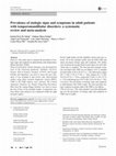 Research paper thumbnail of Prevalence of otologic signs and symptoms in adult patients with temporomandibular disorders: a systematic review and meta-analysis