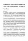 Research paper thumbnail of Análisis del cambio de uso de suelo de San Juan Parangaricutiro, Uruapan y Tancítaro a través de clasificación supervisada de imágenes satelitales 2004-2019