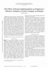 The Effect Of Kaizen Implementation On Employees' Affective Attitude In Textile Company In Ethiopia Cover Page